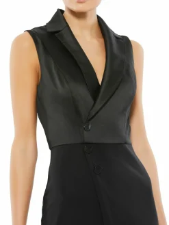 Women Mac Duggal Tuxedo Flare Jumpsuit