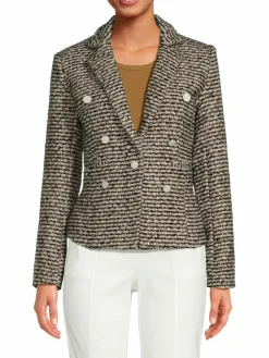 Women Ecru Tweed Blazer