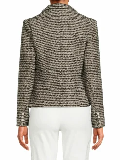 Women Ecru Tweed Blazer