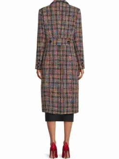 Women Avec Les Filles Tweed Longline Overcoat