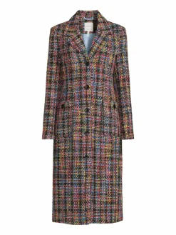 Women Avec Les Filles Tweed Longline Overcoat