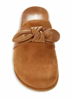 Stuart Weitzman Twist Knot Suede Flat Clogs