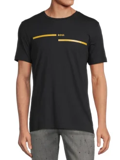 BOSS Tees|Two Tone Logo Tee Navy