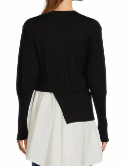 Women Avantlook Two Tone Longline Layered Sweater
