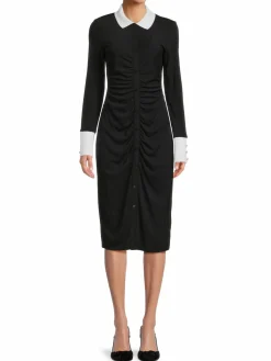 Women Karl Lagerfeld Paris Two Tone Midi Shirt Dress