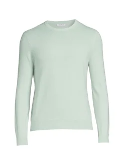 Malo Cashmere|Two Tone Wool & Cashmere Sweater Acqua Green