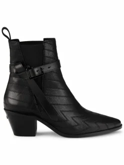 Zadig & Voltaire Tyler Cecilia Threadwork Leather Booties