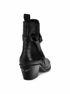 Zadig & Voltaire Tyler Cecilia Threadwork Leather Booties