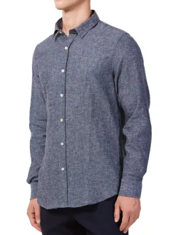 Hyden Yoo Linen|Tyler Linen Blend Sport Shirt Black