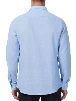 Hyden Yoo Linen|Tyler Linen Blend Sport Shirt Blue