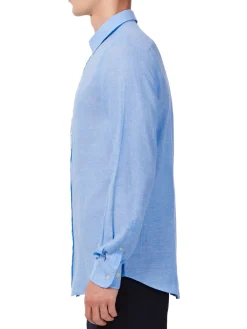 Hyden Yoo Linen|Tyler Linen Blend Sport Shirt Blue