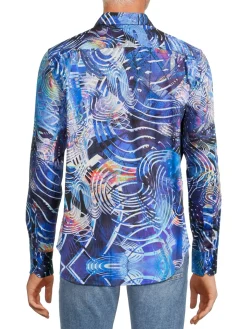 Robert Graham Casual Button-Down Shirts|Tysor Abstract Print Shirt Blue