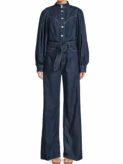 Women 7 For All Mankind Ultra High Rise Denim Jumpsuit