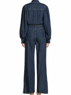 Women 7 For All Mankind Ultra High Rise Denim Jumpsuit