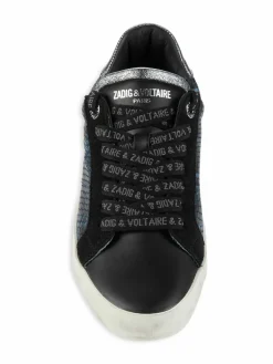 Zadig & Voltaire Used Wild Snakeskin Embossed Leather Sneakers