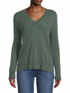 Women Saks Fifth Avenue V Neck Cashmere Sweater