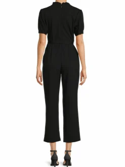 Women NANETTE nanette lepore V Neck Ruffle Puff Sleeve Jumpsuit