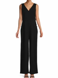 Women Calvin Klein V Neck Wide Leg Jumpsuit