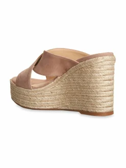 L'AGENCE Valetta Leather Espadrille Wedge Sandals