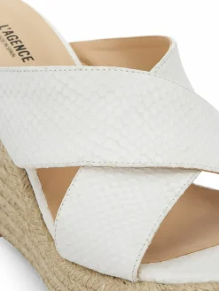 L'AGENCE Valetta Leather Espadrille Wedge Sandals