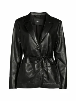 Women 7 For All Mankind Vegan Leather Tie Jacket