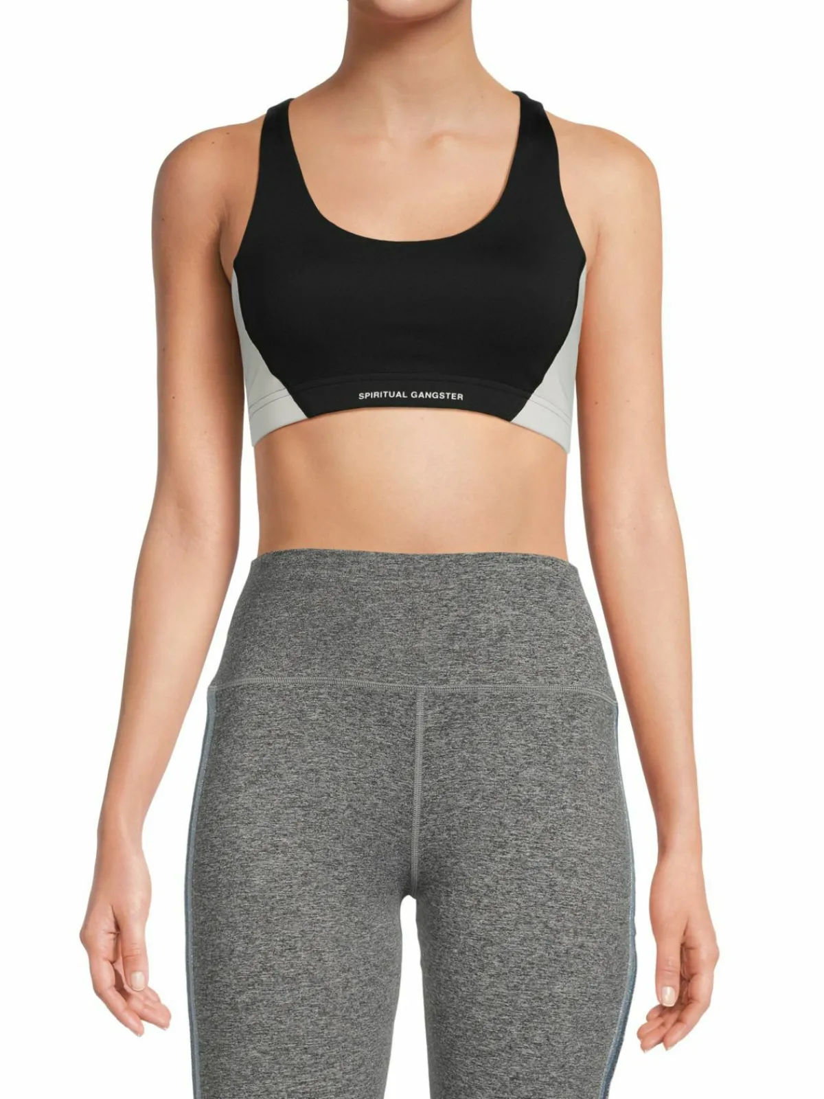 Women Spiritual Gangster Verve Eco Colorblock Racerback Sports Bra