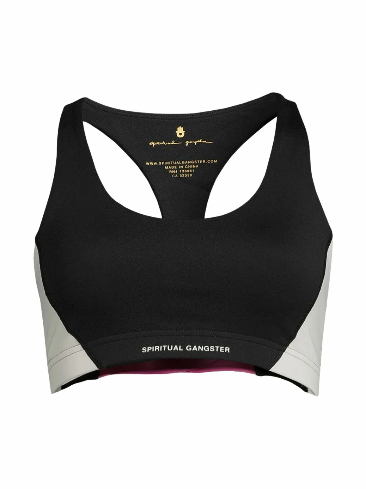 Women Spiritual Gangster Verve Eco Colorblock Racerback Sports Bra