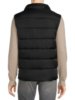 The Recycled Planet Coats & Jackets|Victor Quilted Zip Puffer Vest Black