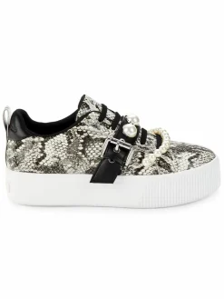 Karl Lagerfeld Paris Vidya Python-Embossed Platform Sneakers