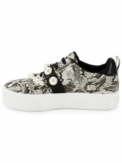 Karl Lagerfeld Paris Vidya Python-Embossed Platform Sneakers