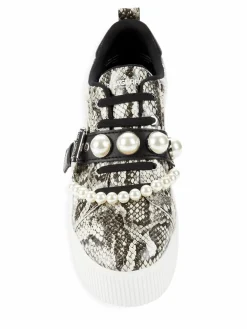 Karl Lagerfeld Paris Vidya Python-Embossed Platform Sneakers
