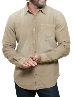 Stitch Linen|Vintage Washed Linen Blend Button Down Shirt Incense