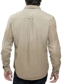 Stitch Linen|Vintage Washed Linen Blend Button Down Shirt Incense