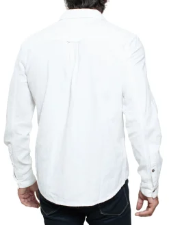 Stitch Linen|Vintage Washed Linen Blend Button Down Shirt White