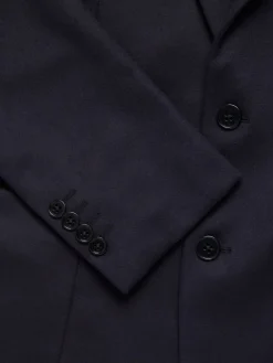 Armani Collezioni Cashmere|Virgin Wool & Cashmere Blazer Solid Blue