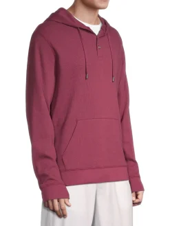 Onia Sweatshirts & Hoodies|Waffle Cotton Button Hoodie