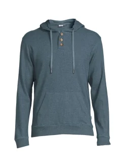 Onia Sweatshirts & Hoodies|Waffle Knit Henley Hoodie