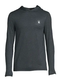 Spyder Activewear|Waffle Knit Pullover Hoodie Black Heather
