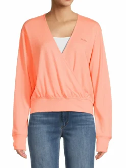 Women DKNY Sport Waffle Knit Wrap Top
