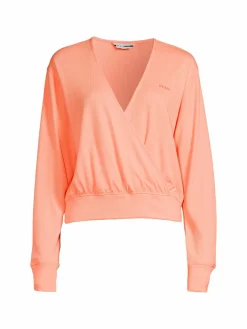 Women DKNY Sport Waffle Knit Wrap Top
