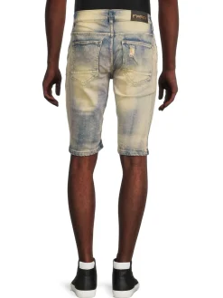 FWRD DENIM Shorts|Washed Up Ripped Slim Fit Jean Shorts Blue