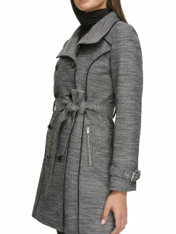 Women Guess Water Resistant Belted Double Breasted Trench Coat