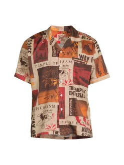 Deus Ex Machina Casual Button-Down Shirts|Way Off Print Camp Shirt