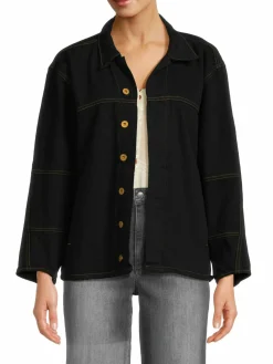 Women NSF Welder Dropped Shoulder Denim Jacket