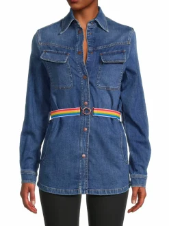 Women Love Moschino Western Denim Shirt Jacket