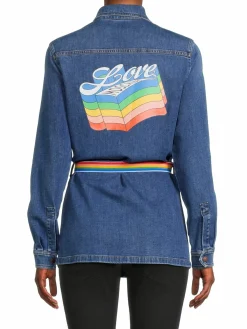 Women Love Moschino Western Denim Shirt Jacket