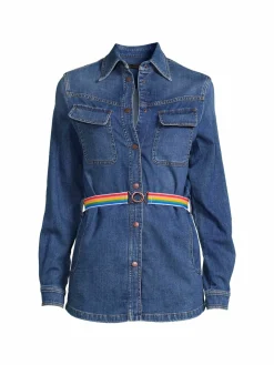 Women Love Moschino Western Denim Shirt Jacket