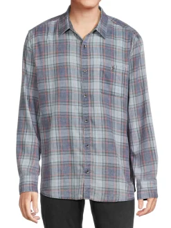 Flag & Anthem Casual Button-Down Shirts|Westley Plaid Shirt Blue Multi