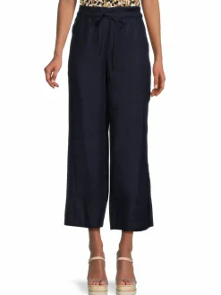 Women T Tahari Wide Leg Linen Blend Cropped Pants