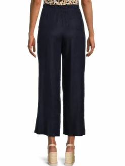 Women T Tahari Wide Leg Linen Blend Cropped Pants